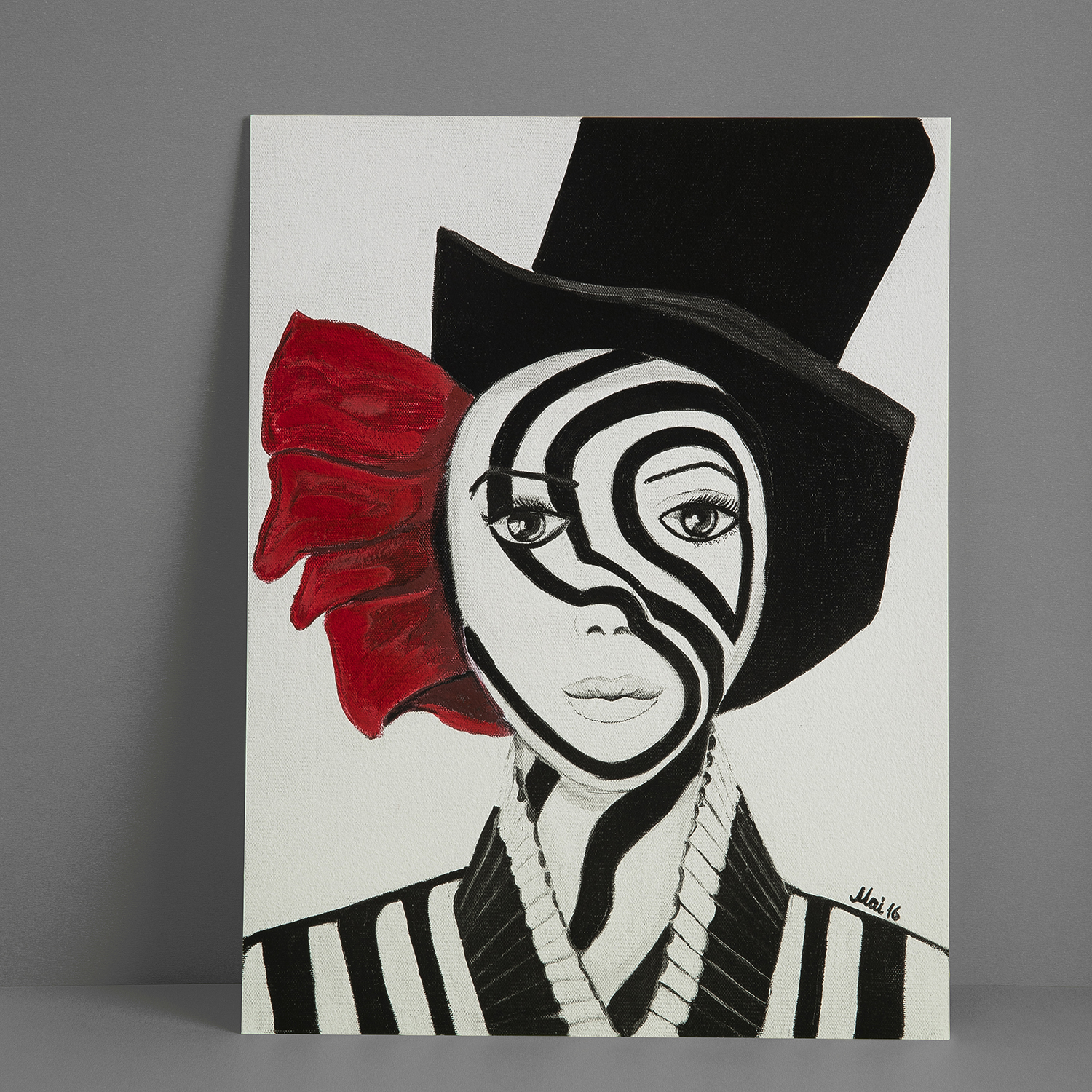 By Mai - Şapkalı Kız Fine Art Print